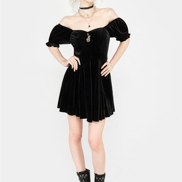 Disturbia Drakon Velour Corset Mini Dress - Picture 4 of 9